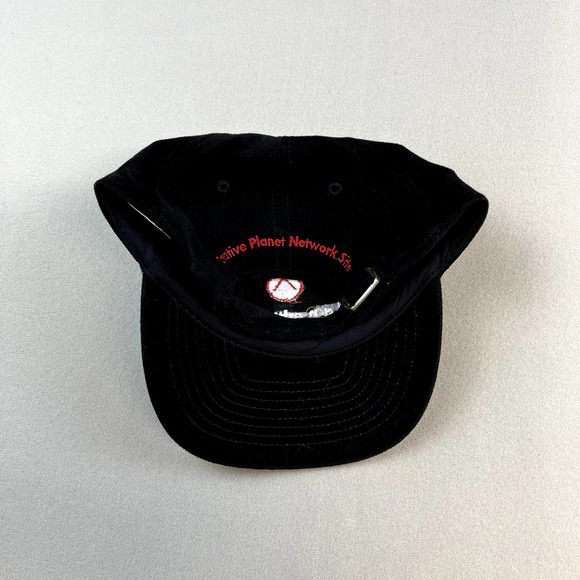 Vintage Technology Network Hat Strapback Black Red Planet Point Website Tech 90s - Picture 4 of 8